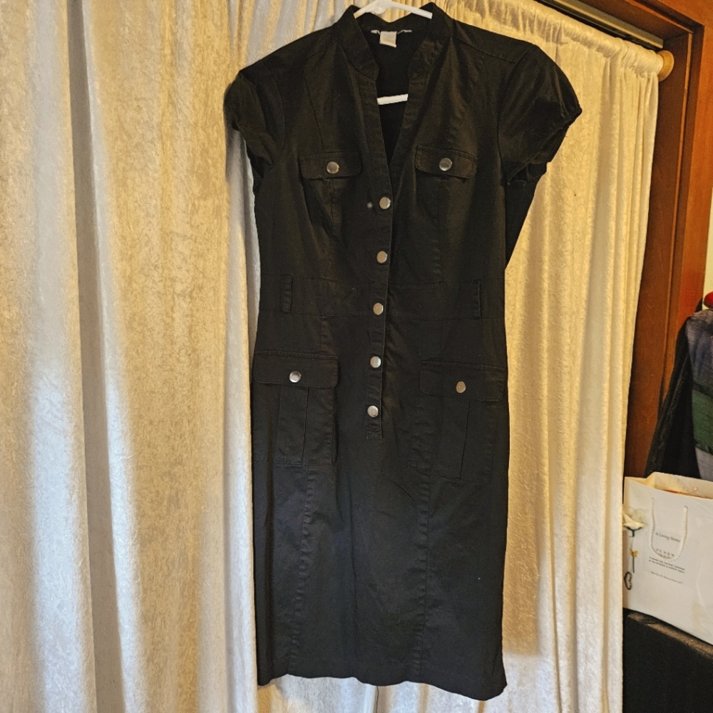 Black Button-Up Dress H+M